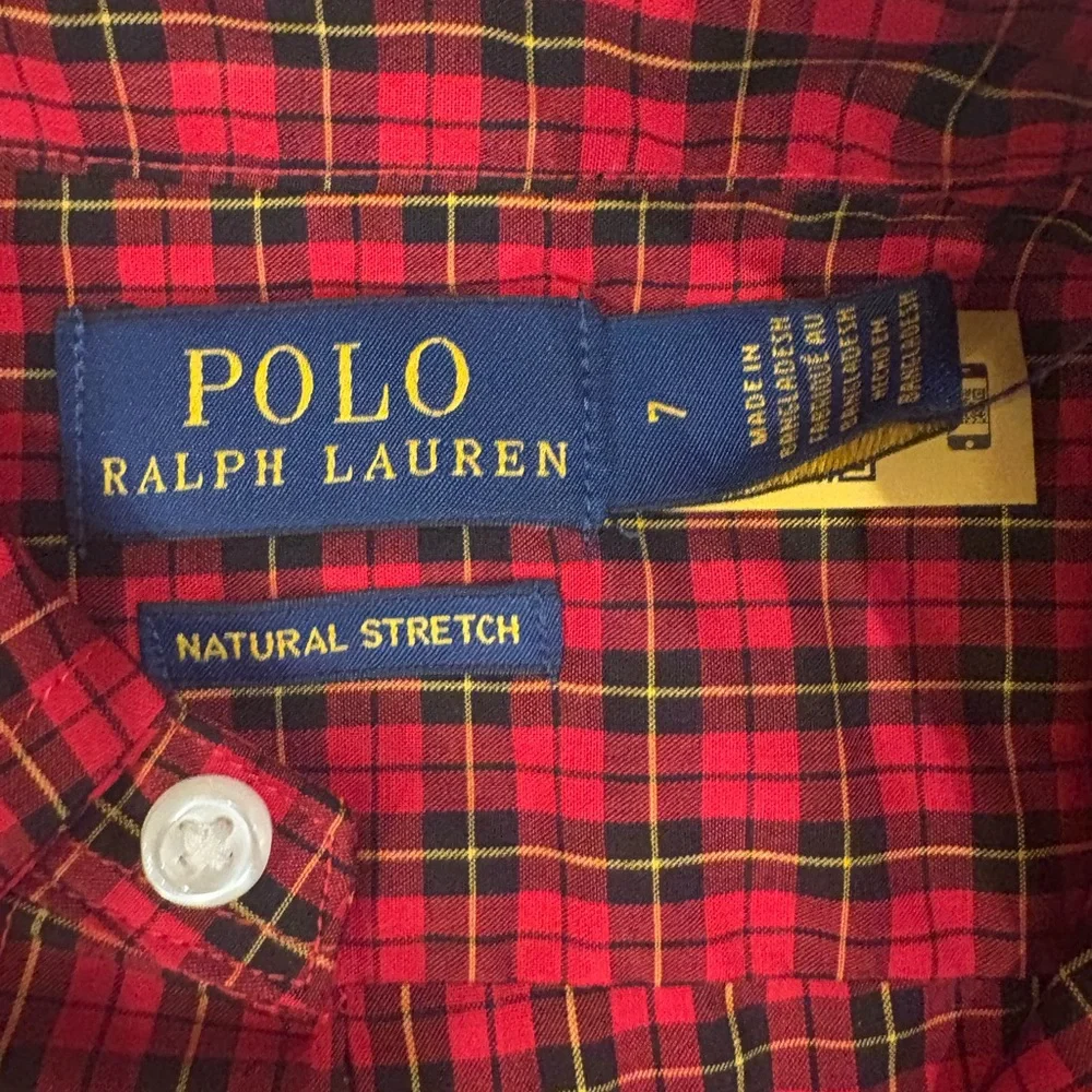 Polo by Ralph Lauren Red‎ and Blue Plaid Boy's Shirt Size 7